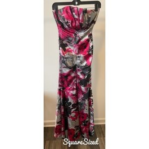 Floral Strapless Gown